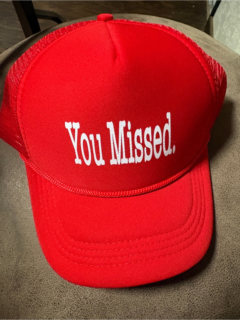 Kids Red 'You Missed.' Trucker Hat